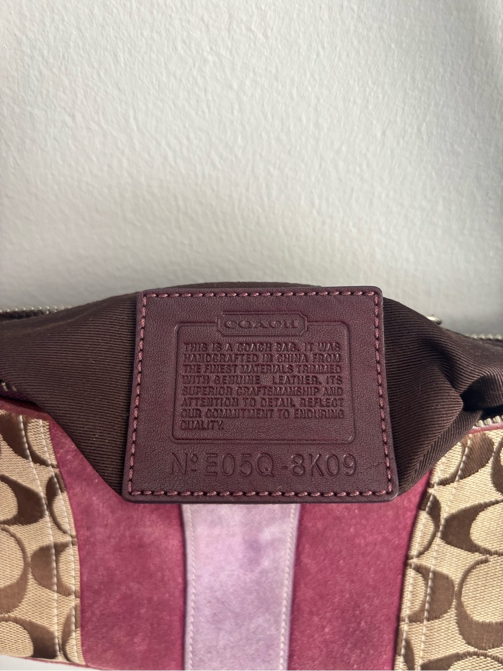 Coach Y2K Vintage Plum Stripe Signature Monogram Baguette Shoulder Bag - Picture 2 of 9